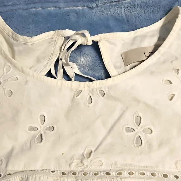 NWT LOFT White Eyelet Sleeveless Top - Picture 3 of 4